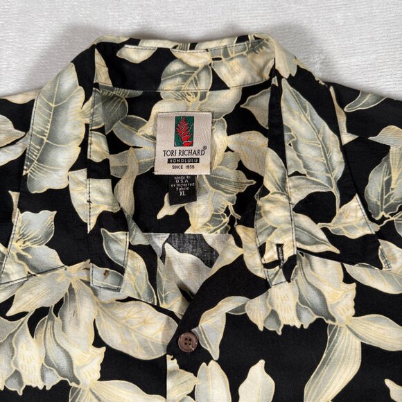 Tori Richard Honolulu Men Hawaiian Shirt Size XL Floral Single Pocket Made in US - Picture 6 of 10